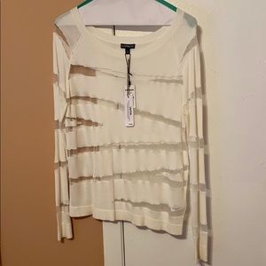 Brand New Express Beige Peek-A-Boo Long Sleeve Top